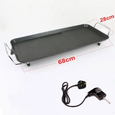 Large Teppanyaki Grill Table Electric Hot Plate Bbq Griddle Camping 1500W