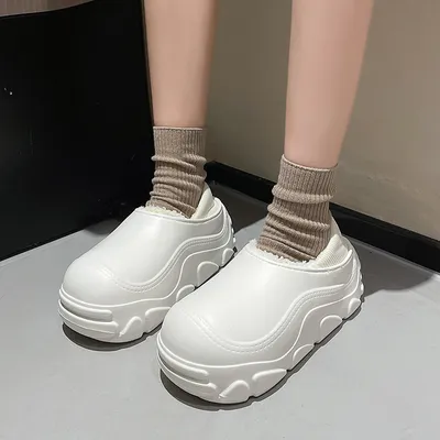 Women's Cotton-padded Shoes Non-slip Warm Shoes Eva Bag Heel