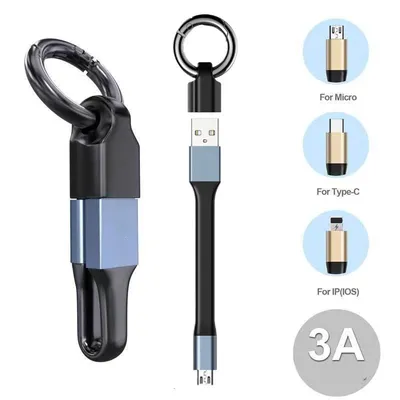 Key Chain Data Cable Short Portable Fast Charge Line