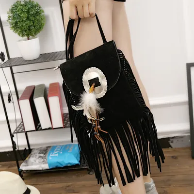Golden tassel One Shoulder Messenger Bag