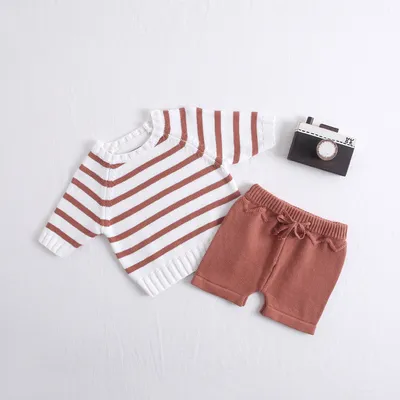 Two-piece baby knitted sweater shorts