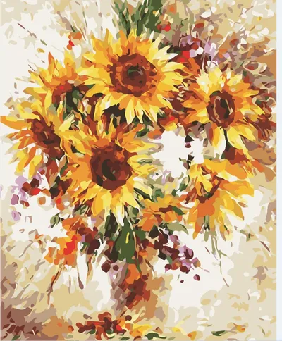 Malen nach Zahlen - Sonnenblumen