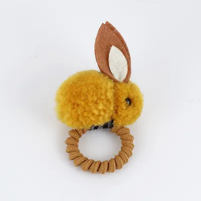 Hair ball rabbit hair ring