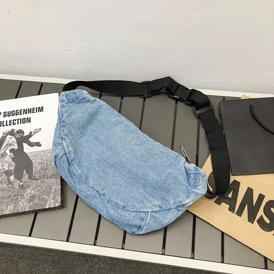 Denim large-capacity belt bag