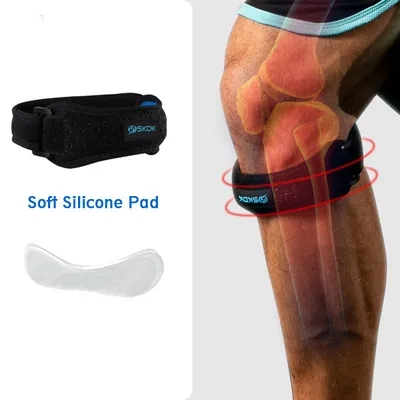 Sport Kneecap Silica Gel Kneepad Support Strap Gym Protector