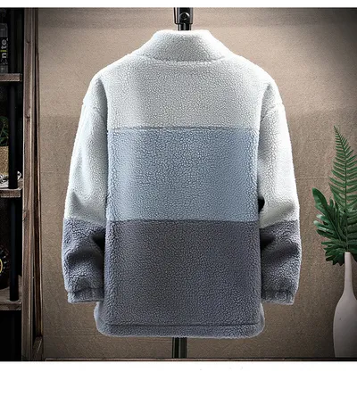 Lamb wool Hong Kong style loose men's cotton coat