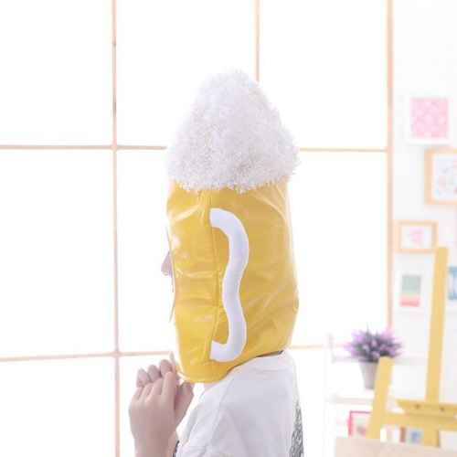 Plush cute photo funny Japanese beer headgear