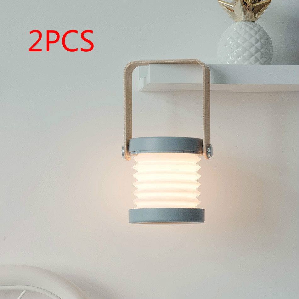 مصباح ليلي LED قابل للطي يعمل باللمس، قابل لتعديل شدة الإضاءة، مصباح فانوس محمول قابل لإعادة الشحن عبر منفذ USB، مثالي لتزيين المنزل