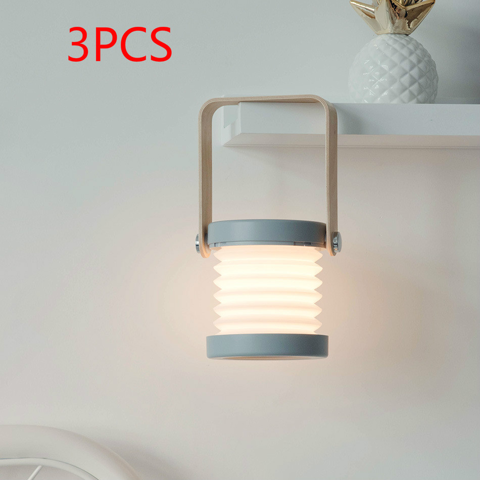مصباح ليلي LED قابل للطي يعمل باللمس، قابل لتعديل شدة الإضاءة، مصباح فانوس محمول قابل لإعادة الشحن عبر منفذ USB، مثالي لتزيين المنزل