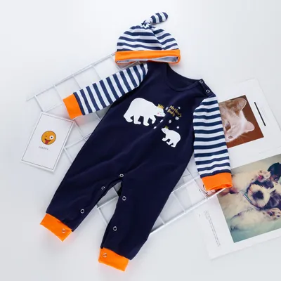 Cartoon animal baby long sleeve jumpsuit