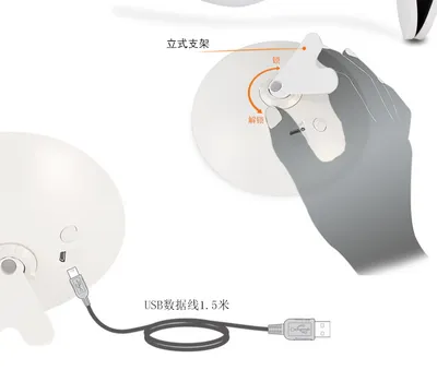 New clip mirror hose clamp type makeup mirror LED fill light wall mirror desktop double mirror