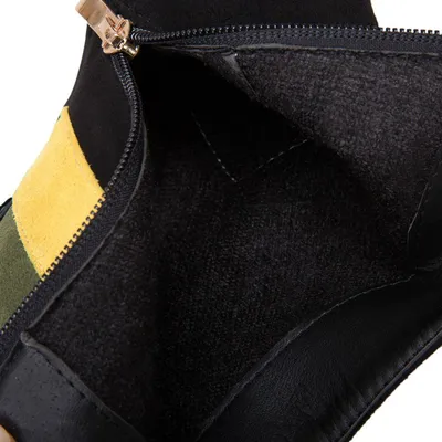 Suede pointed toe colorblock side high stiletto ankle boots