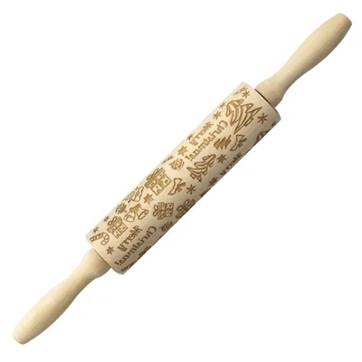 Christmas elk print rolling pin