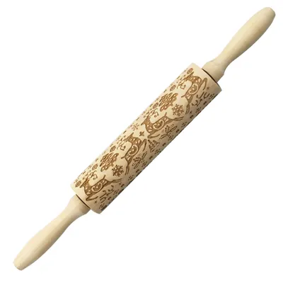 Christmas elk print rolling pin