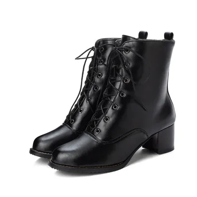 Chunky heel mid-heel low Martin boots