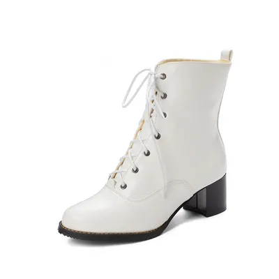 Chunky heel mid-heel low Martin boots