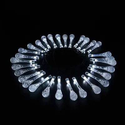 LED Outdoor Water Drops Solar Lamp String Lights LED Fairy Holiday Christmas Party Garland Garden Waterproof