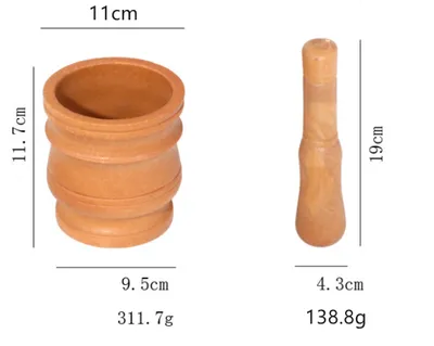 Kitchen wood grain mashed garlic jar mashed garlic masher