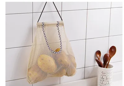 Kitchen vegetable storage mesh bag household multi-purpose creative fruit wall hanging bag can be hanging onion garlic storage bag