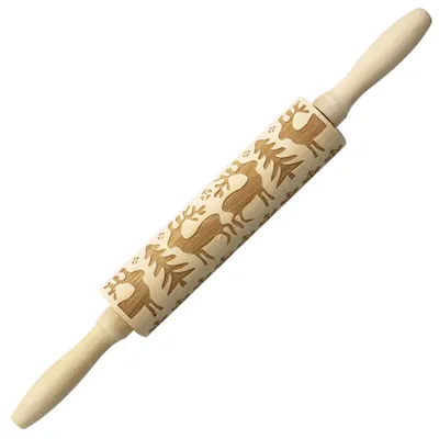 Christmas elk print rolling pin