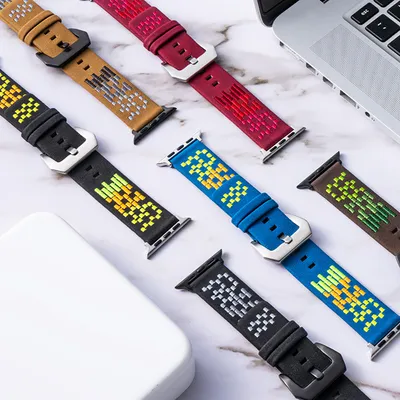 Braided nubuck leather watch strap universal