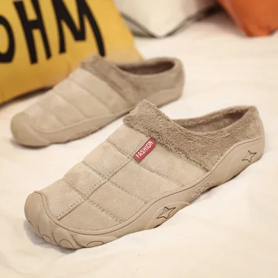Bag heel semi-drag cotton shoes