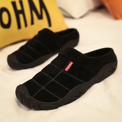 Bag heel semi-drag cotton shoes