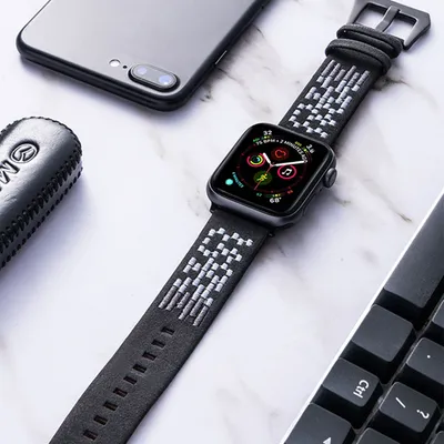 Braided nubuck leather watch strap universal