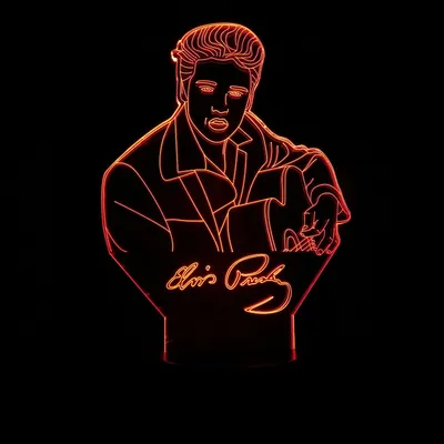 Rock singer Elvis Presley 3D night light creative gift led light
