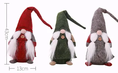 Christmas decorations, European style, no face doll, small forest beard, old man decoration