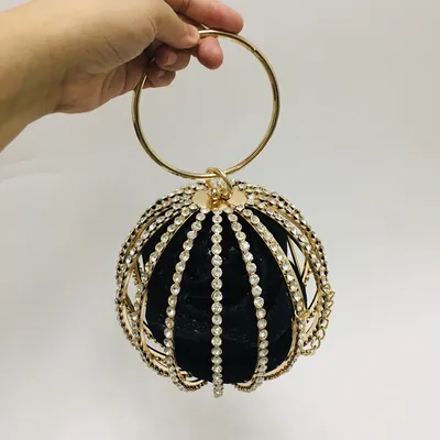 Hollow diamond ball bag dinner bag bird cage bun mother bag handbag