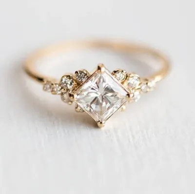 Wish Zircon Ring ladies simple electroplating finger