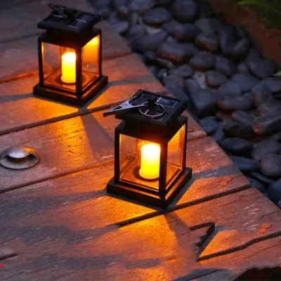 Solar glass can light courtyard waterproof outdoor