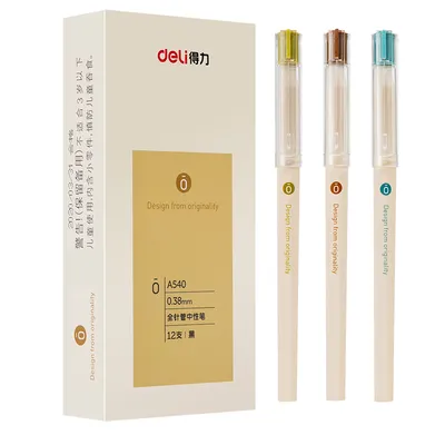 Deli A540 Gel Pen 0.38 Full Needle Tube Black