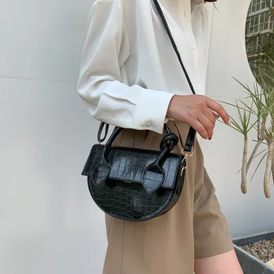All-match texture one-shoulder portable saddle bag