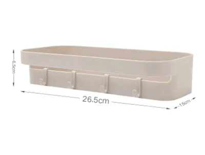 Punch-free bathroom shelf wall storage rack rectangular seamless bathroom shelf