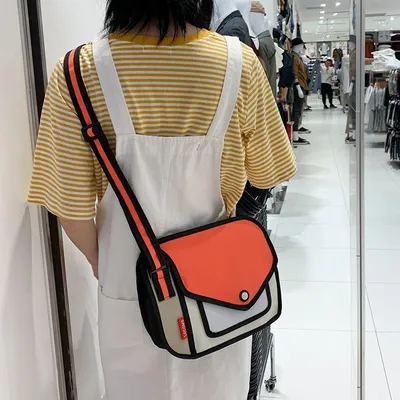 Two-dimensional cute one-shoulder messenger bag