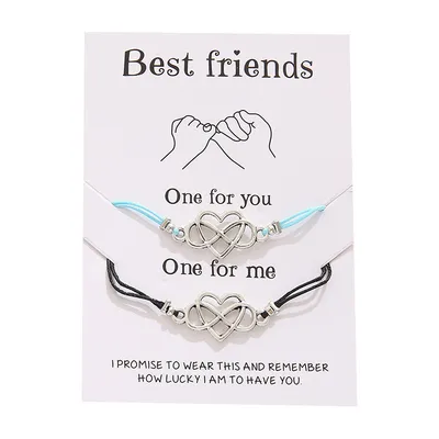 Cross-border Best-selling Best  Friendship Card Bracelet Simple Personality Love 8 Character Couple Bracelet Jewelry