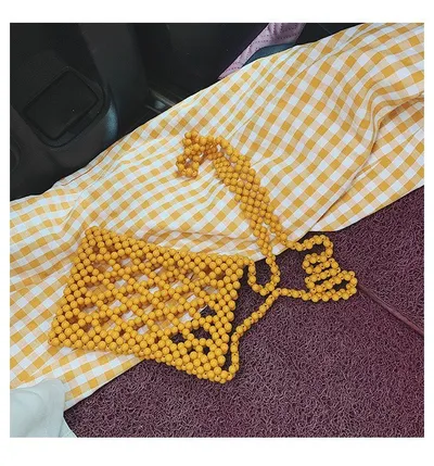Fashion pearl woven single and versatile shoulder bag