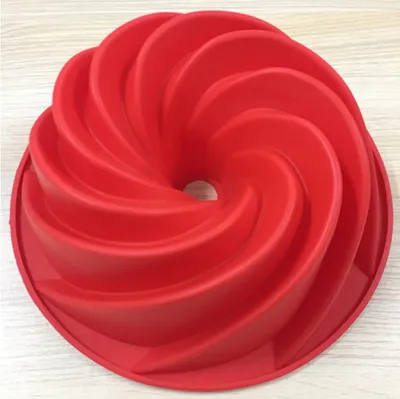Silicone Round Cake Mold Cyclone Bakeware Large Hollow Spiral Cake Mold DIY Baking Mold