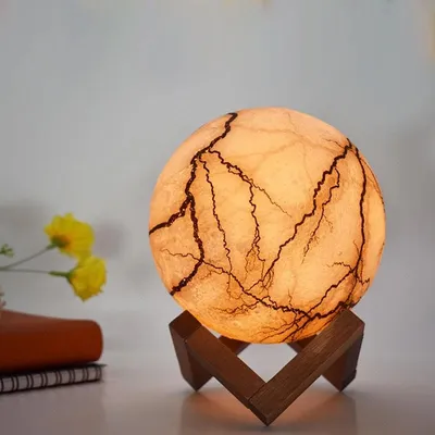 ضوء القمر المرسوم بتقنية LED ثلاثي الأبعاد، مصباح ليلي