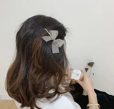 Simple bowknot pearl hair ornaments
