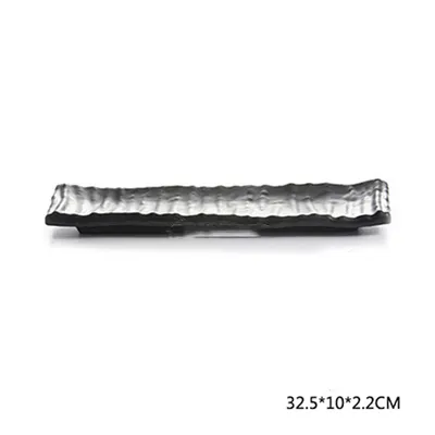 Flat rectangular sushi plate