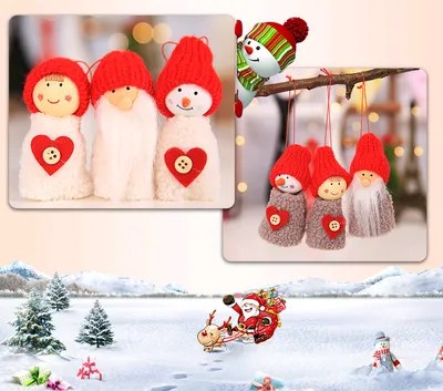 Christmas Explosion Christmas Gift 3 Piece Set Old Man Snowman Girl Doll Pendant Doll Hanging Tree Hanging