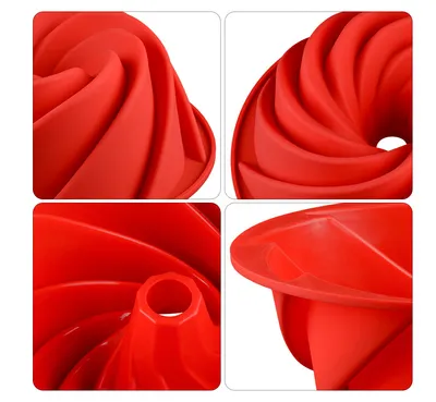 Silicone Round Cake Mold Cyclone Bakeware Large Hollow Spiral Cake Mold DIY Baking Mold