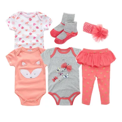 Baby Suit 5-Piece Set Summer Short Sleeve