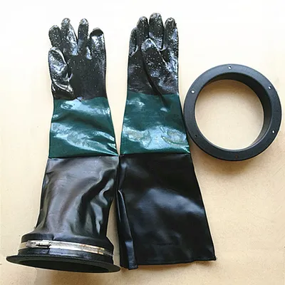 Special gloves for sandblasting machine