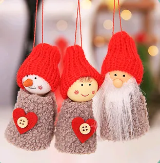Christmas Explosion Christmas Gift 3 Piece Set Old Man Snowman Girl Doll Pendant Doll Hanging Tree Hanging