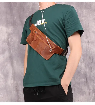 Men's retro leather belt bag