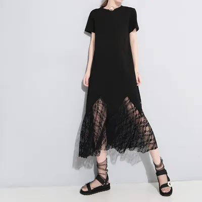 Lace panel mermaid dress